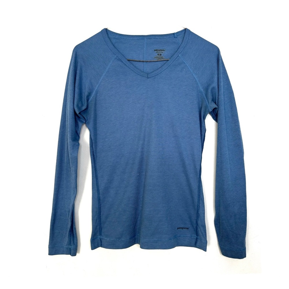Patagonia Capilene Baselayer Long Sleeve Thermal T-Shirt V-Neck Dusty Blue XS